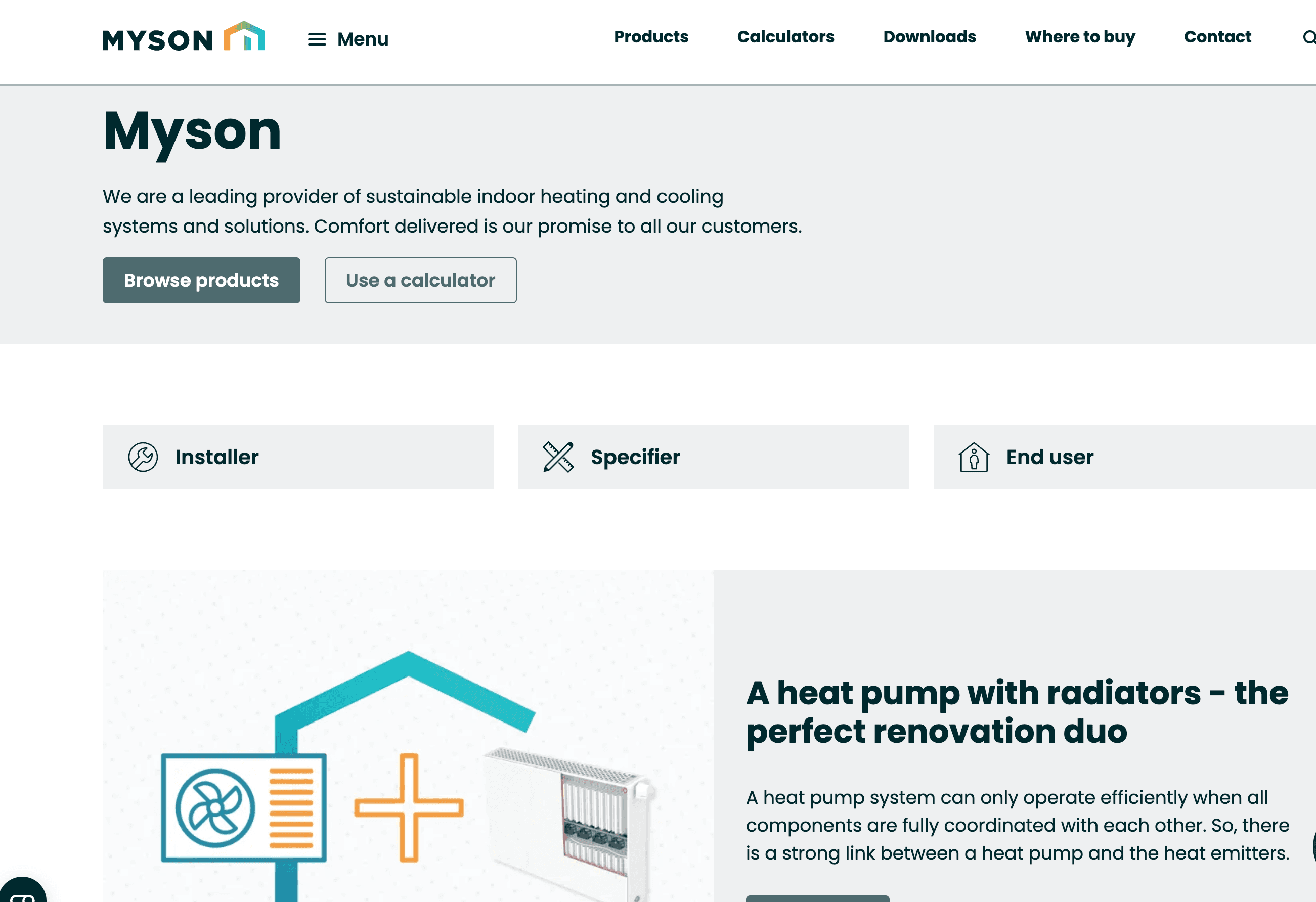 Myson website screenshot