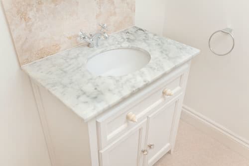 Crosshead Mixer on a Marble Top - Professional plumbing work by Rosebourne Plumbing