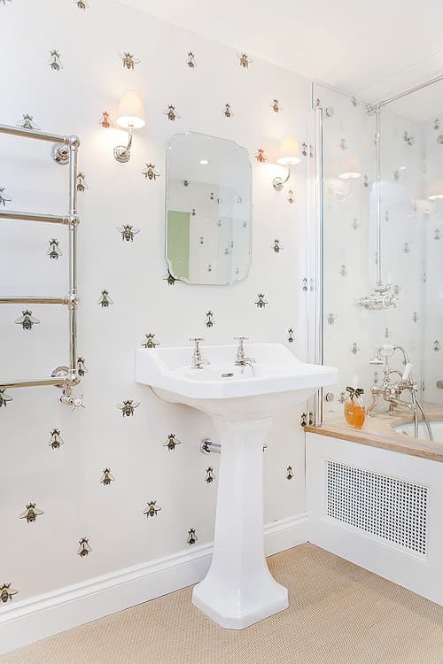 Pedestal Basin and Heated Towel Rail - Professional plumbing work by Rosebourne Plumbing