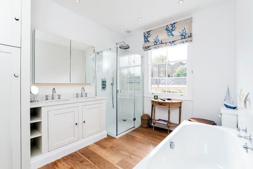 Twin Vanity and Corner Shower - Professional plumbing work by Rosebourne Plumbing