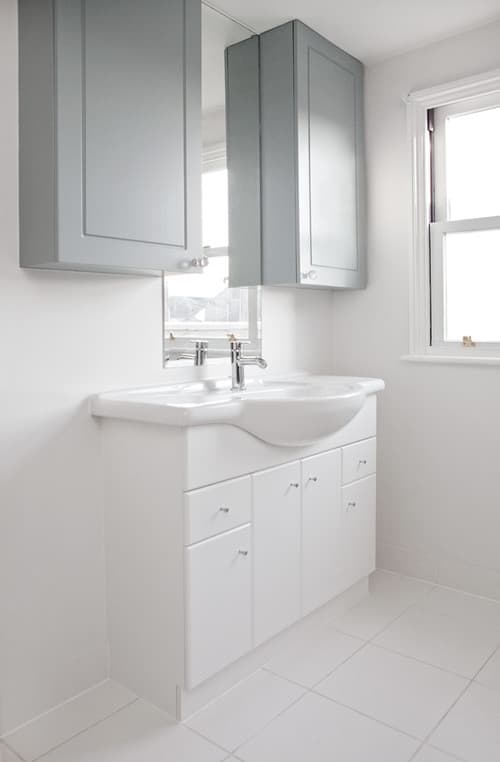 Vanity Basin with Mirrored Cabinets - Professional plumbing work by Rosebourne Plumbing
