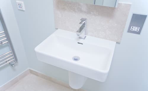 Wall-Hung Basin Close Up - Professional plumbing work by Rosebourne Plumbing