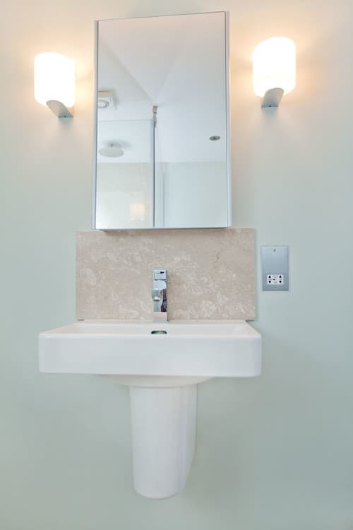 Wall-Hung Basin and Mirror Cabinet - Professional plumbing work by Rosebourne Plumbing