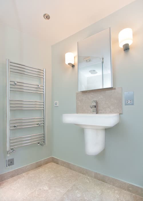 Wall-Hung Basin and Towel Rail - Professional plumbing work by Rosebourne Plumbing