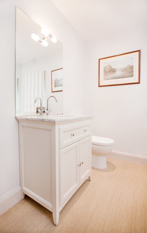 Cloakroom with Marble Vanity - Professional plumbing work by Rosebourne Plumbing