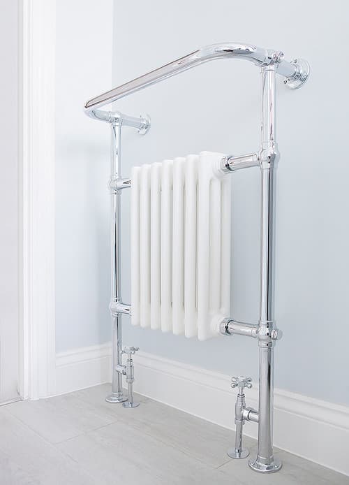 Floor-Standing Heated Towel Rail - Professional plumbing work by Rosebourne Plumbing