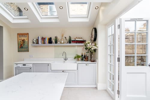Belfast Sink Under Roof Lights - Professional plumbing work by Rosebourne Plumbing