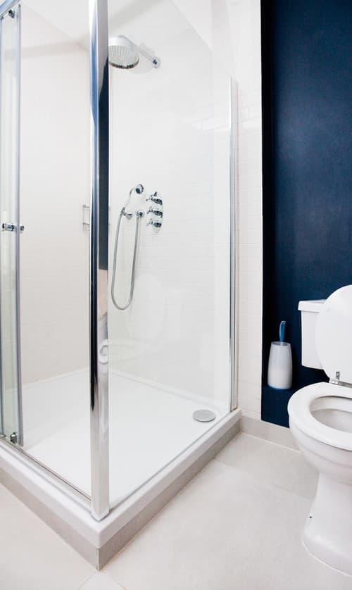 Corner Shower with Rainfall Head - Professional plumbing work by Rosebourne Plumbing