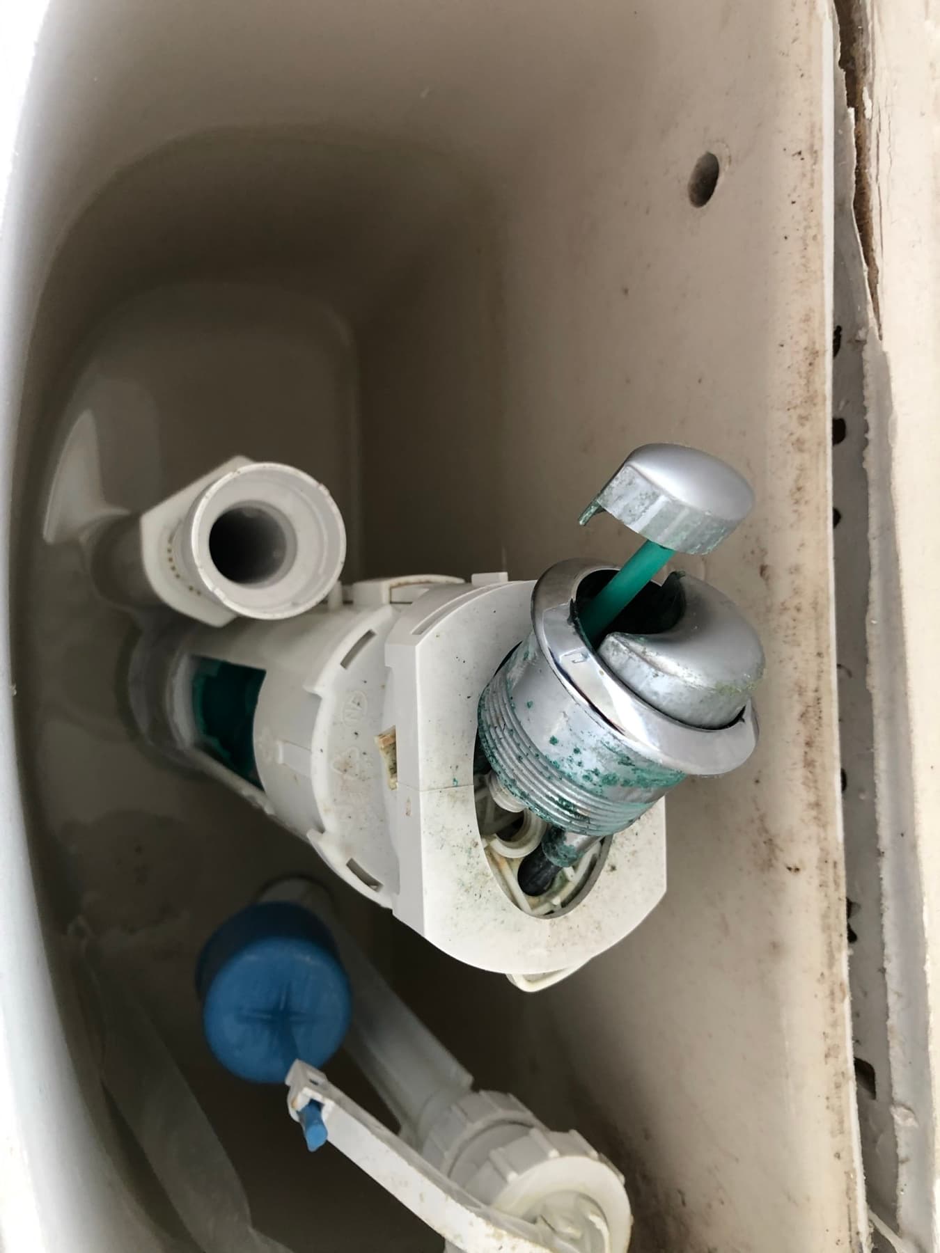 A fill valve inside a cistern — the part most people are looking for