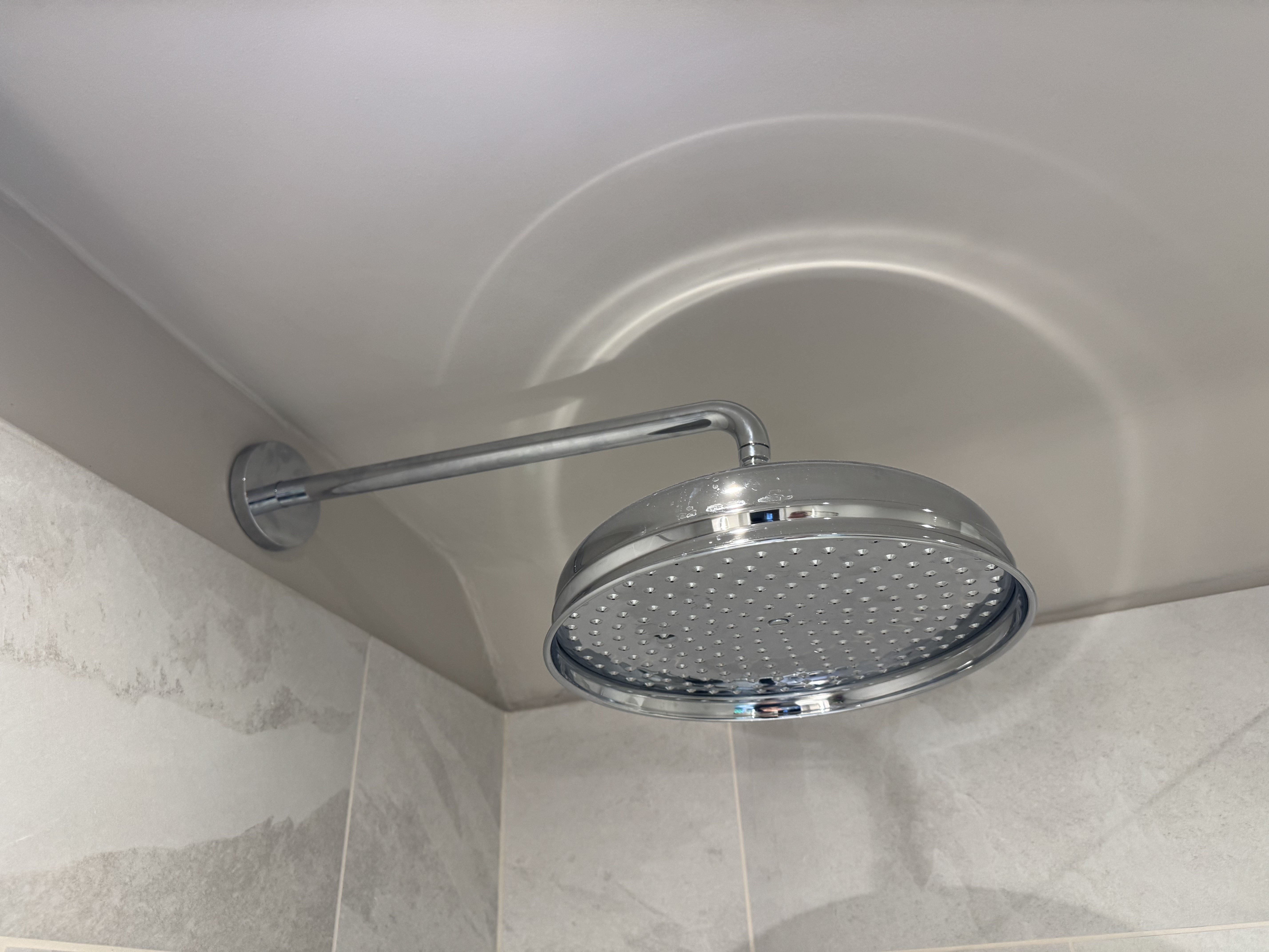 Rain Shower Head - Alternative View - Professional plumbing work by Rosebourne Plumbing