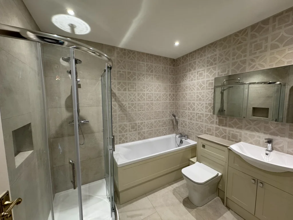 South Down Farm bathroom tiling - detailed craftsmanship and professional finish