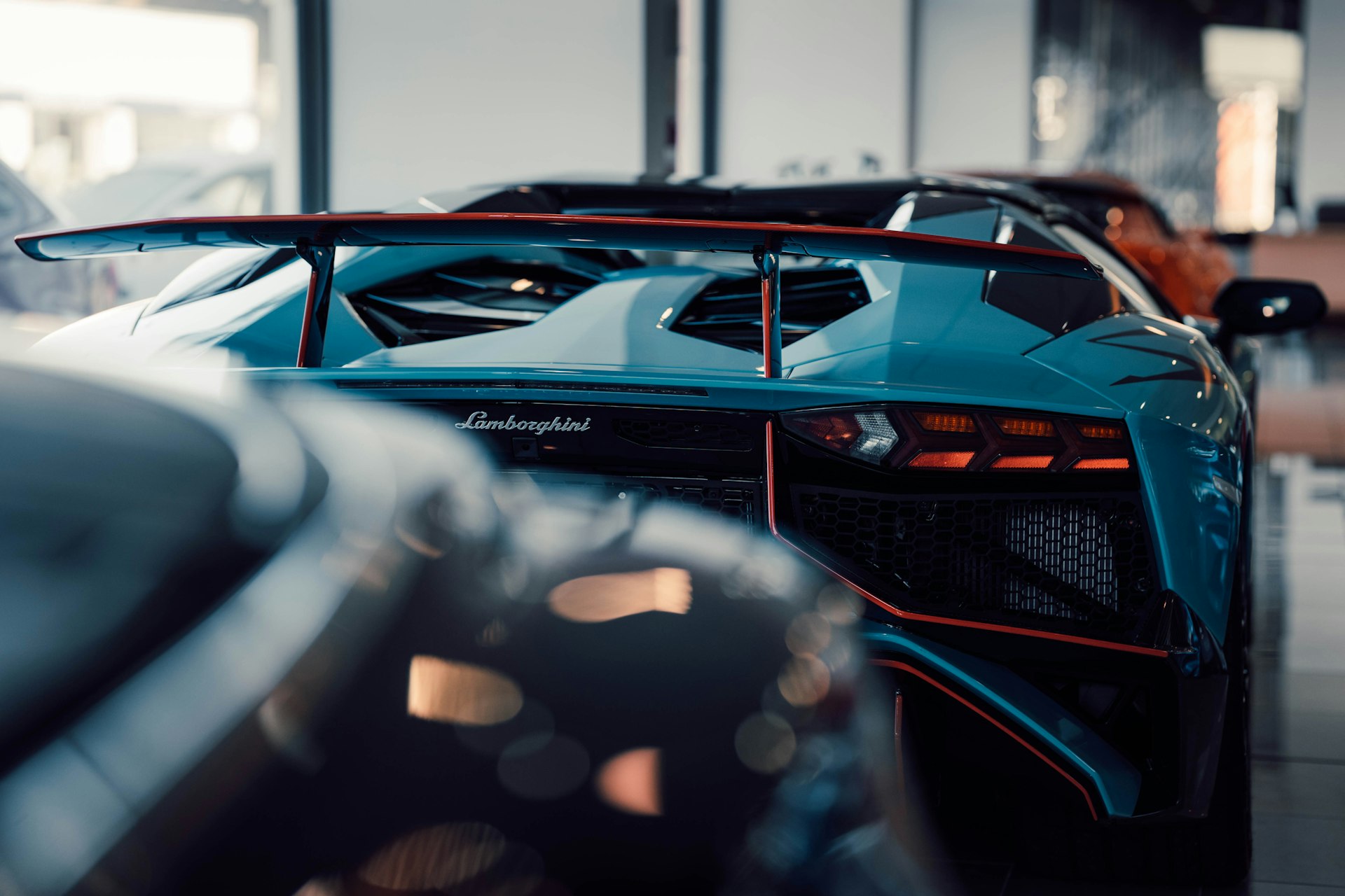 Blue Lamborghini Aventador in garage - supercar storage done right