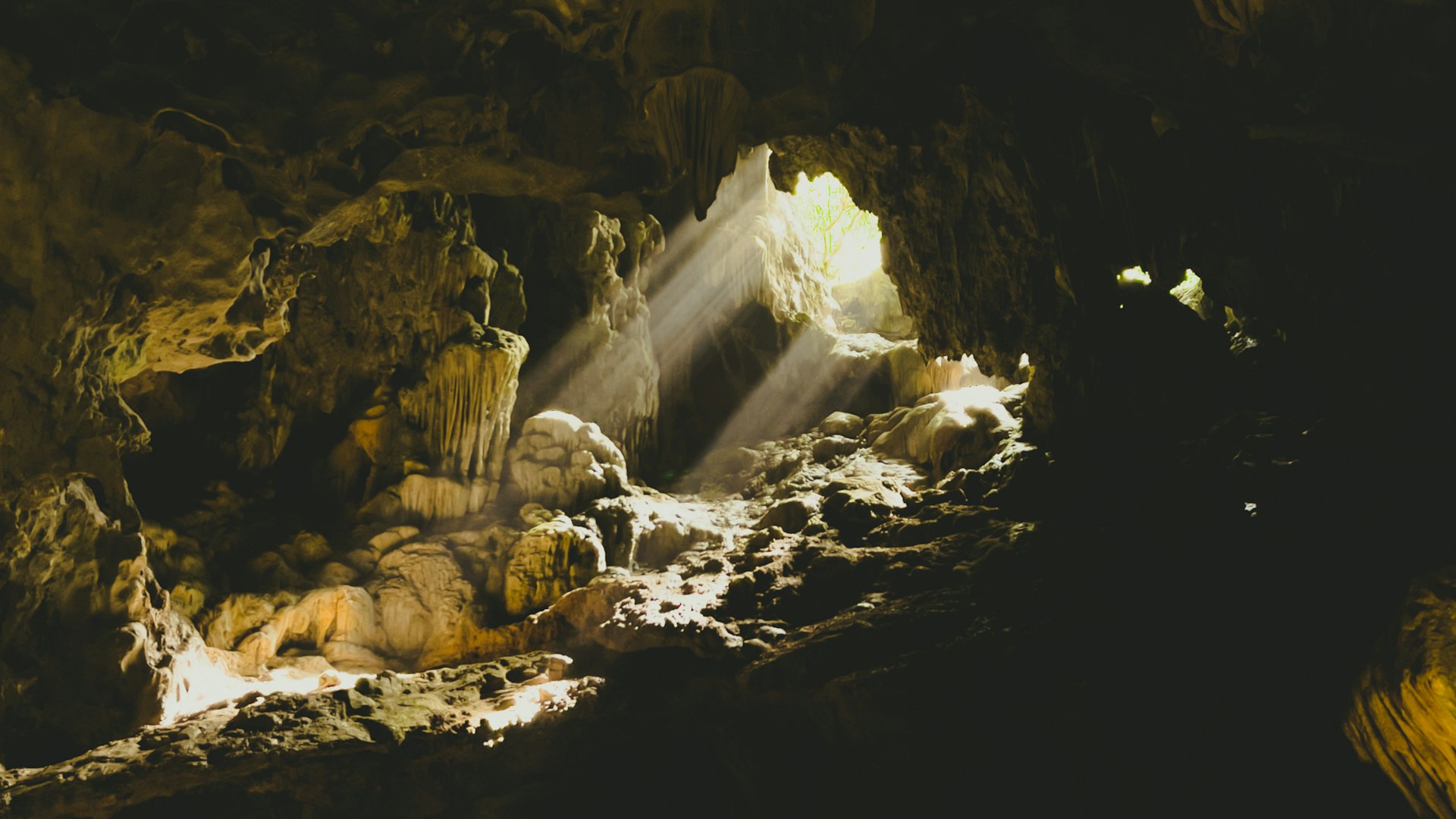 Light streaming into cave opening - natural underground spaces have unique character