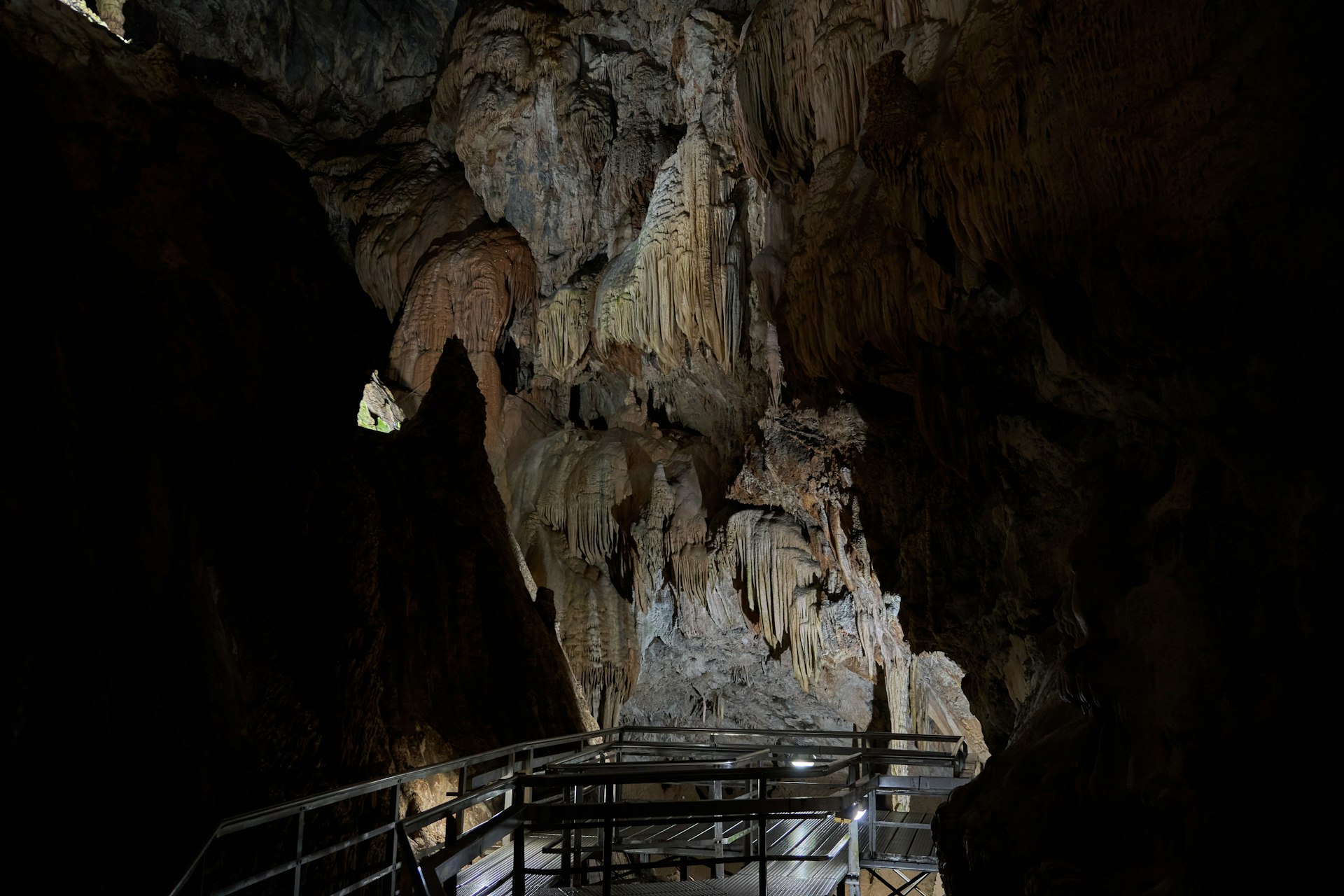Cave interior with walkway - converted cave spaces can be surprisingly functional