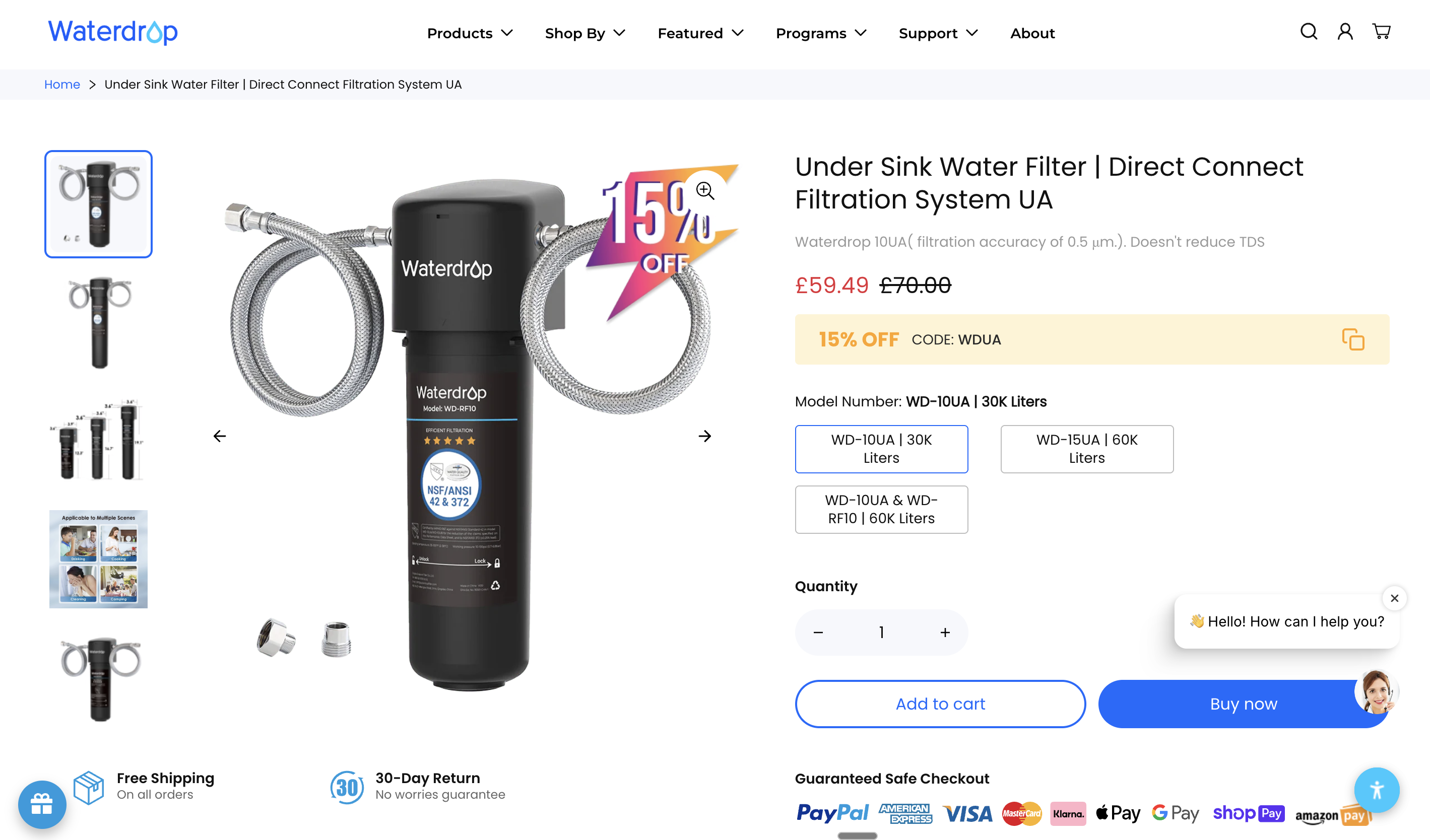 Waterdrop 10UA water filter system