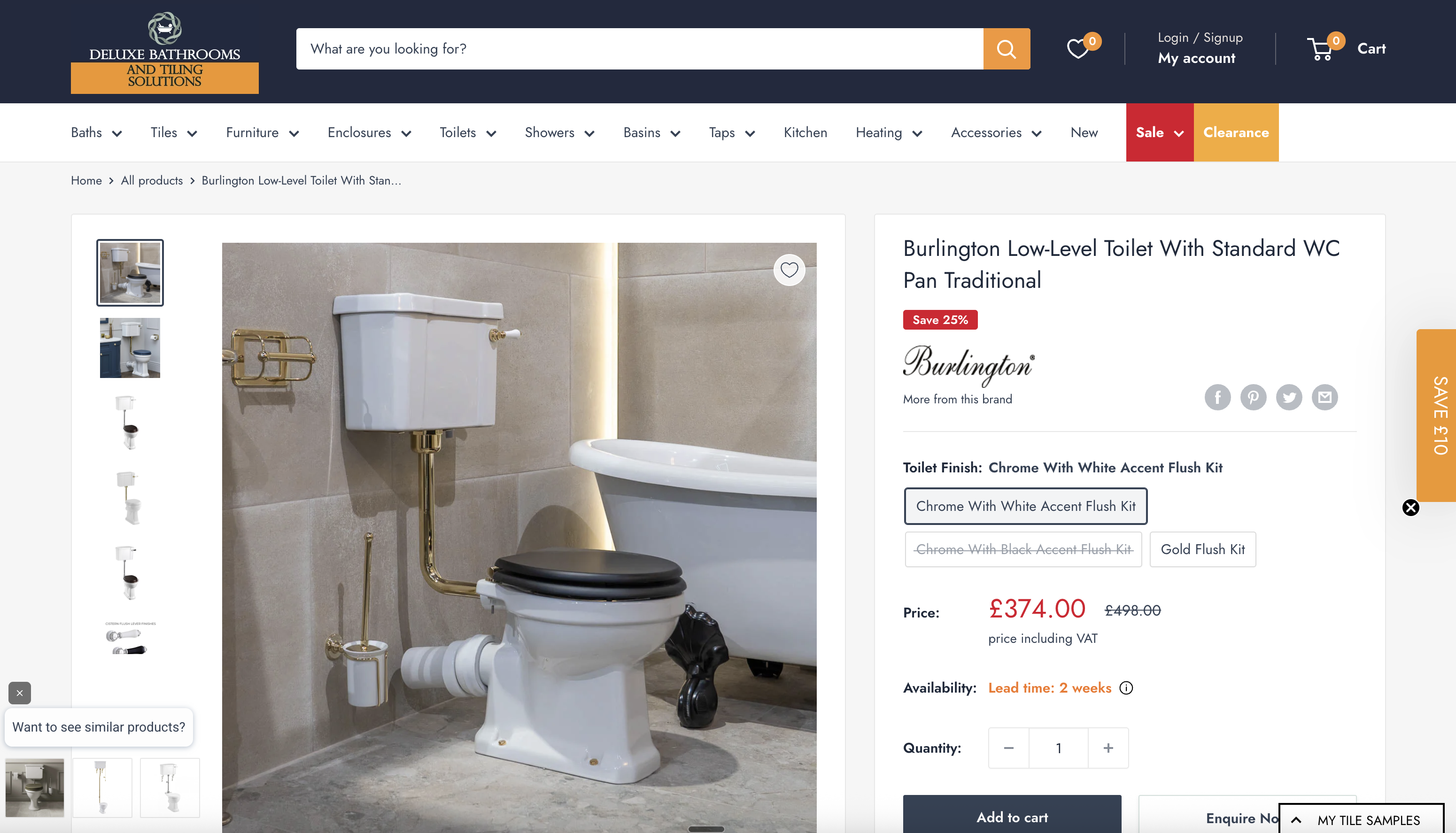 Burlington traditional low level toilet - classic styling for period homes