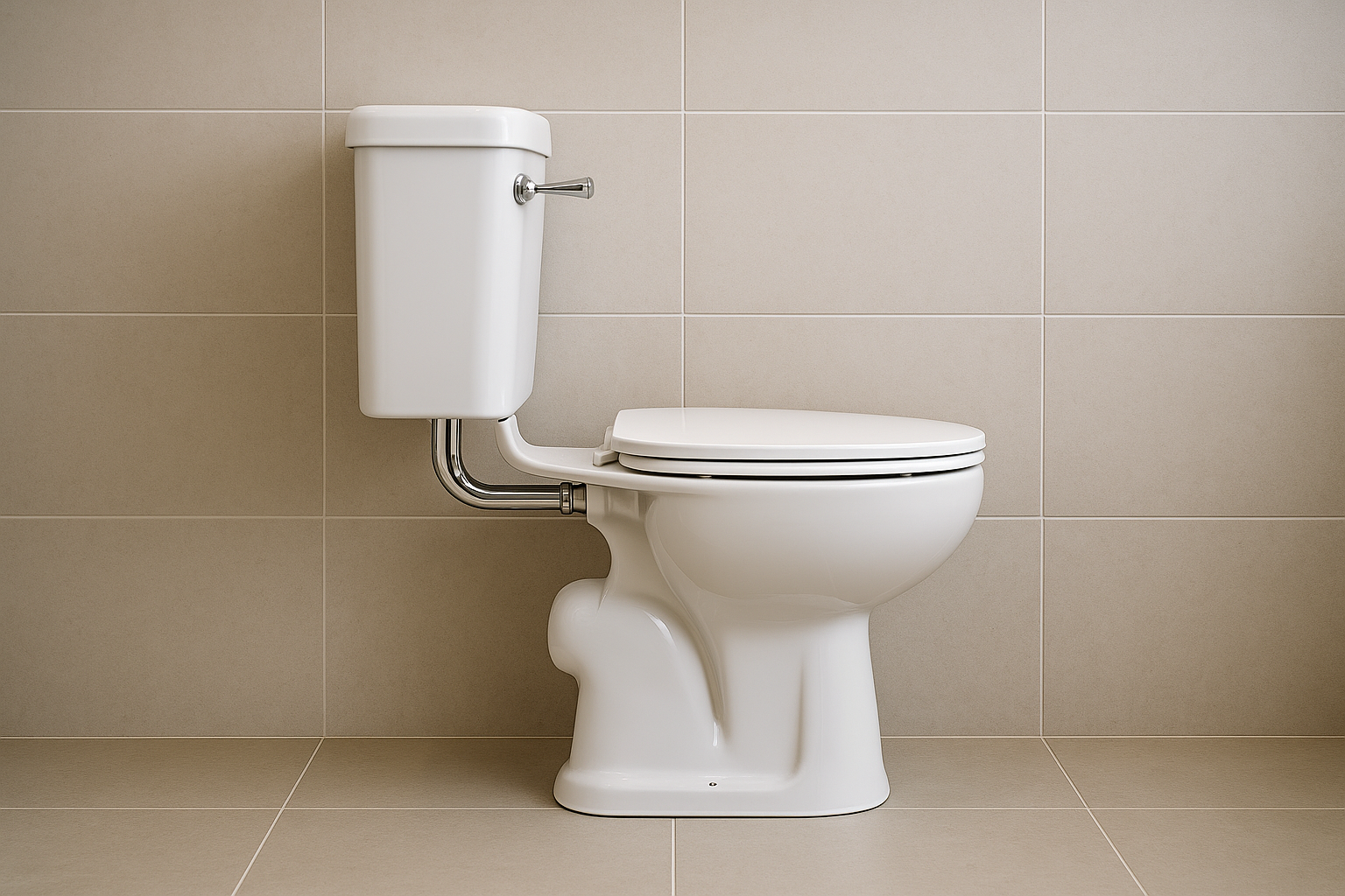 Low level WC side profile view - showing space requirements and proportions