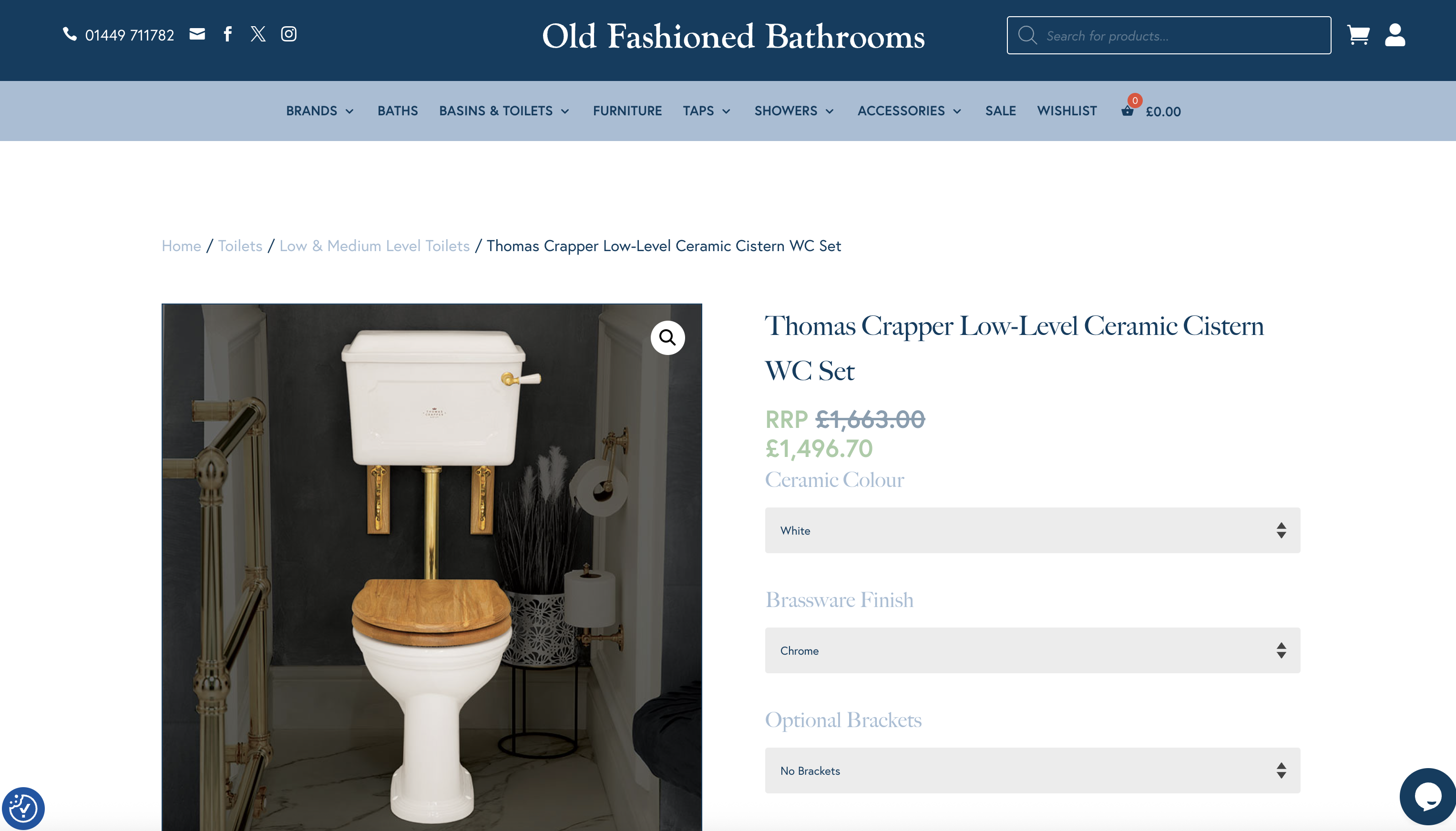 Thomas Crapper 814 cast cistern luxury low level WC set