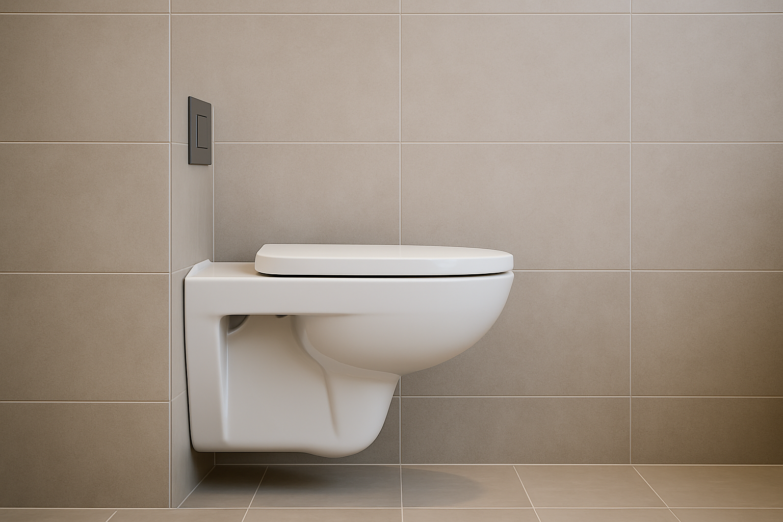 Wall hung toilet with concealed cistern - requires wall waste system