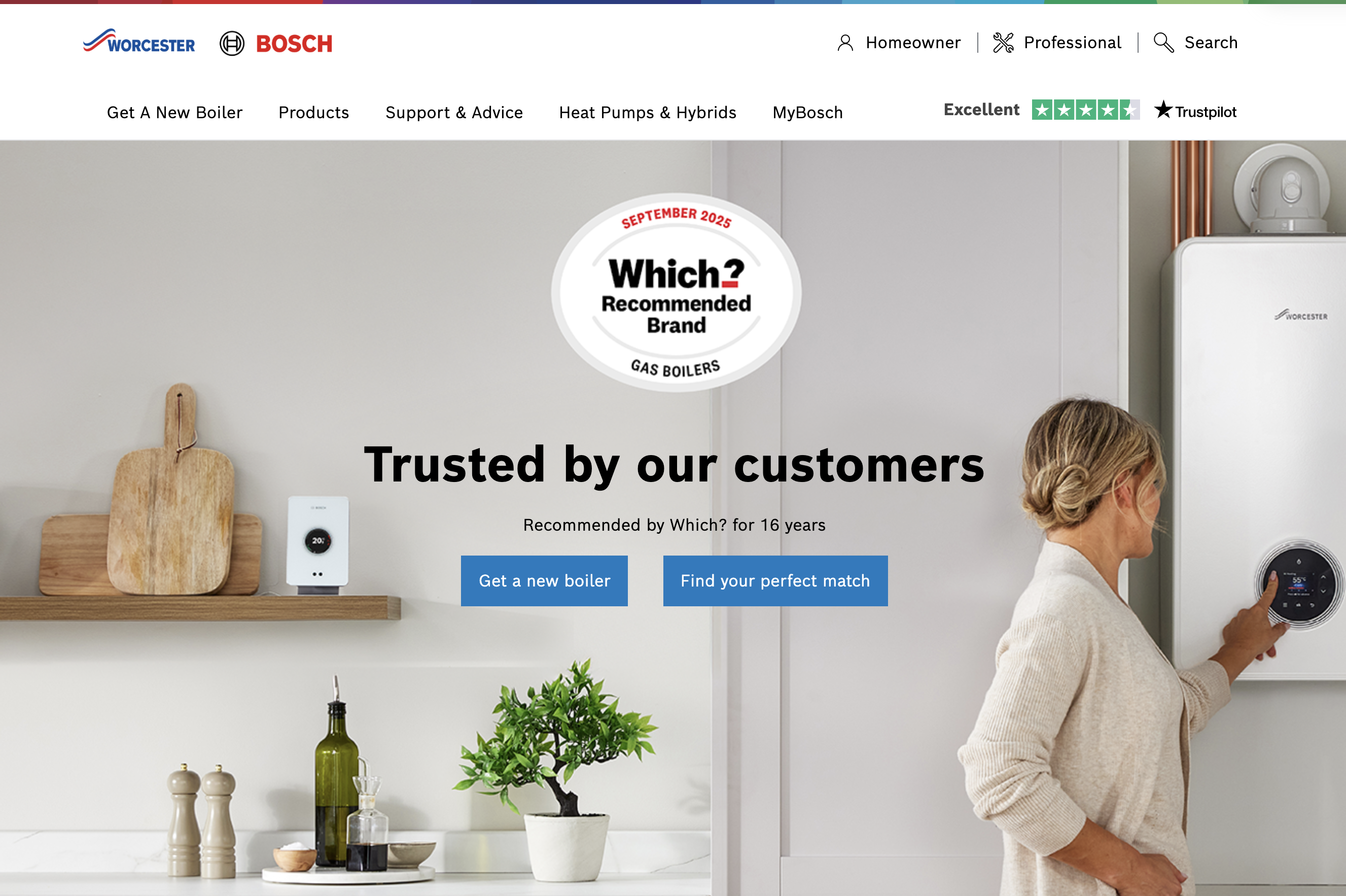 Worcester Bosch official website homepage - click to visit