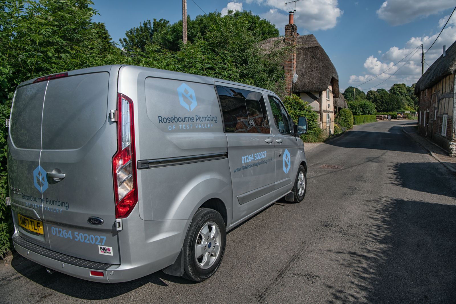 Rosebourne Plumbing van serving Winchester and Hampshire villages - Local plumber covering SO21 SO22 SO23 postcodes
