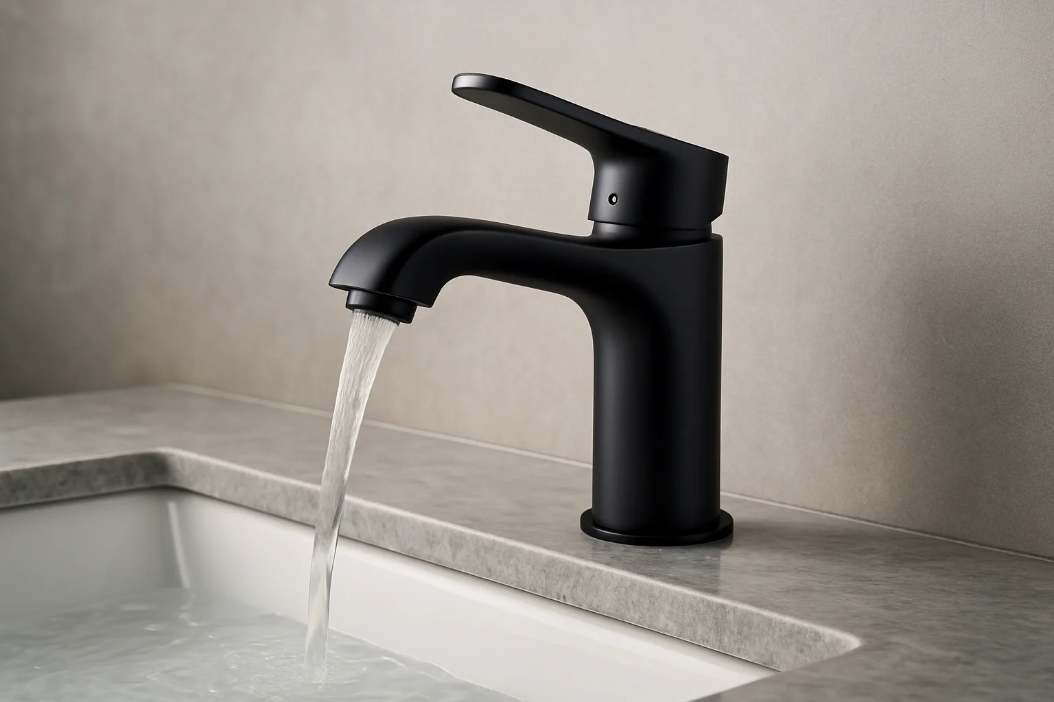 Matte black mixer tap installation - Professional basin tap services Hampshire - Rosebourne Plumbing