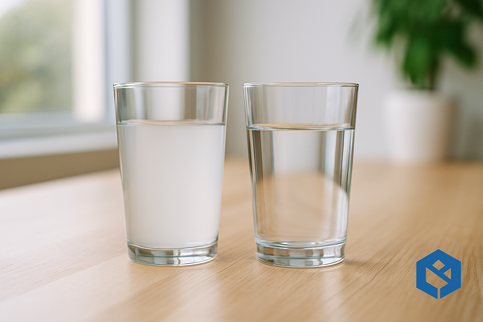 Water quality comparison - unfiltered vs filtered water clarity